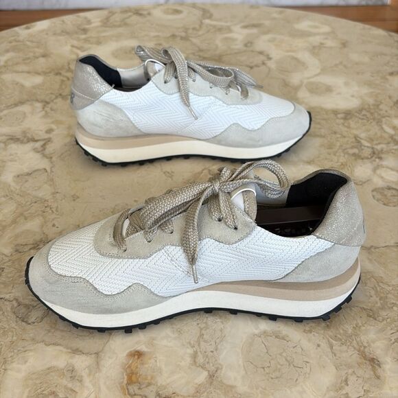 P448 Cancun Low Top Sneakers Rafia Leather & Suede Leather Retro Made in Italy - Picture 6 of 15